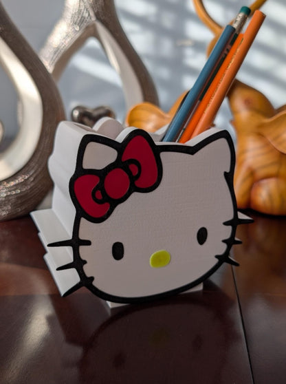 Bow Cat Pencil Holder 3D Printed Organizer