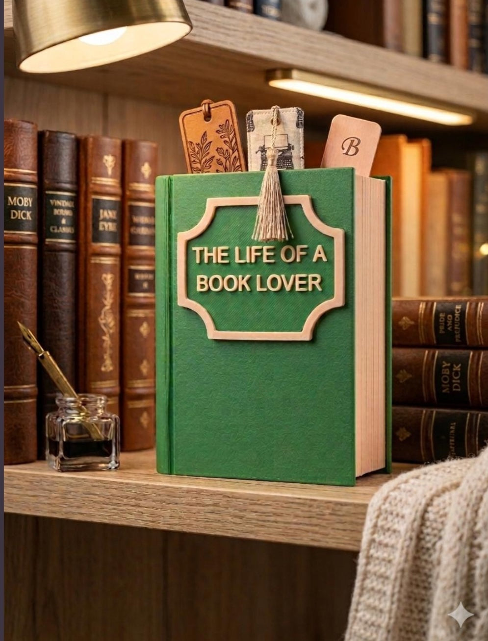 Book Shaped Bookmark Holder | 3D Printed Desk Decor, Reader Gift
