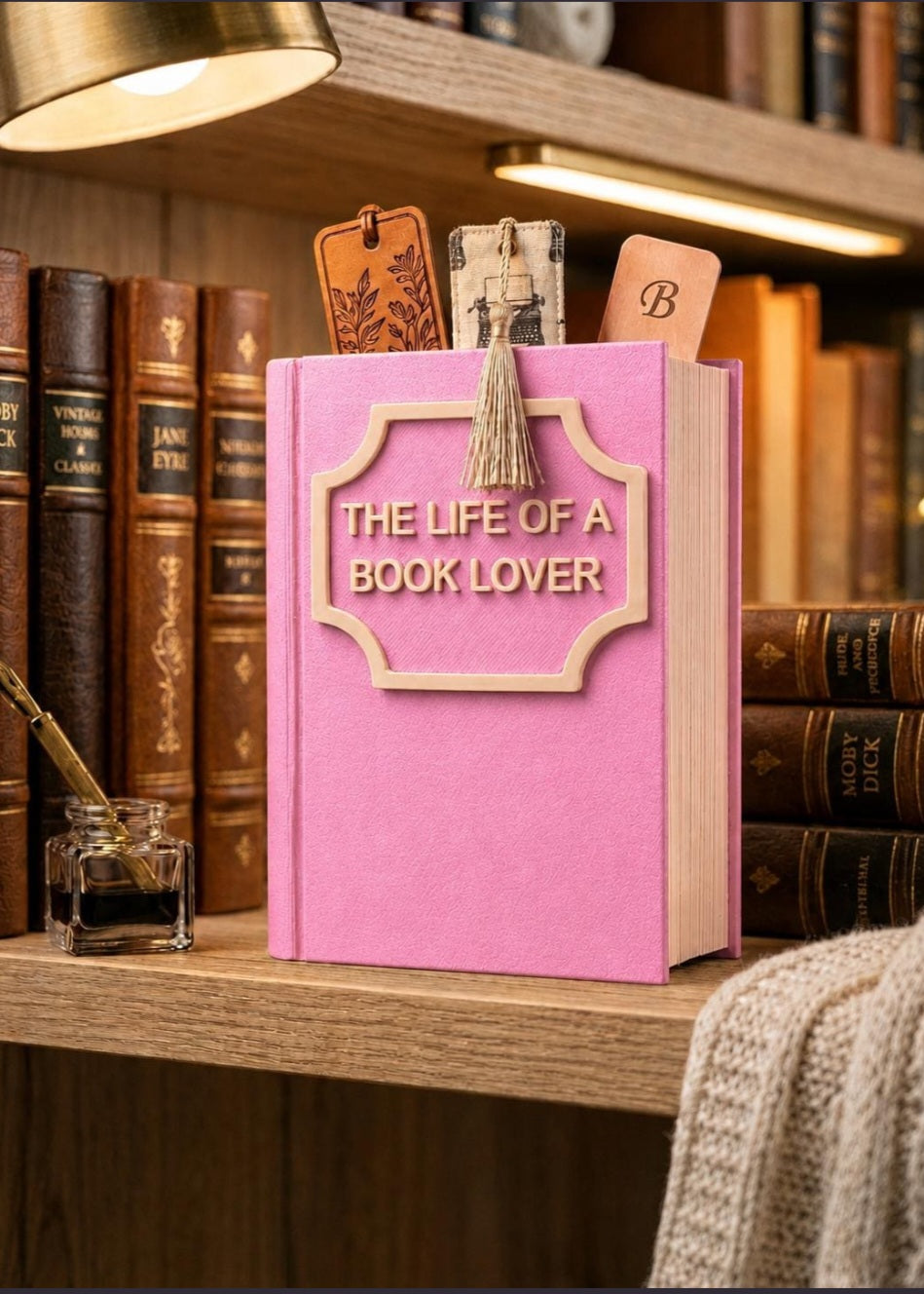 Book Shaped Bookmark Holder | 3D Printed Desk Decor, Reader Gift