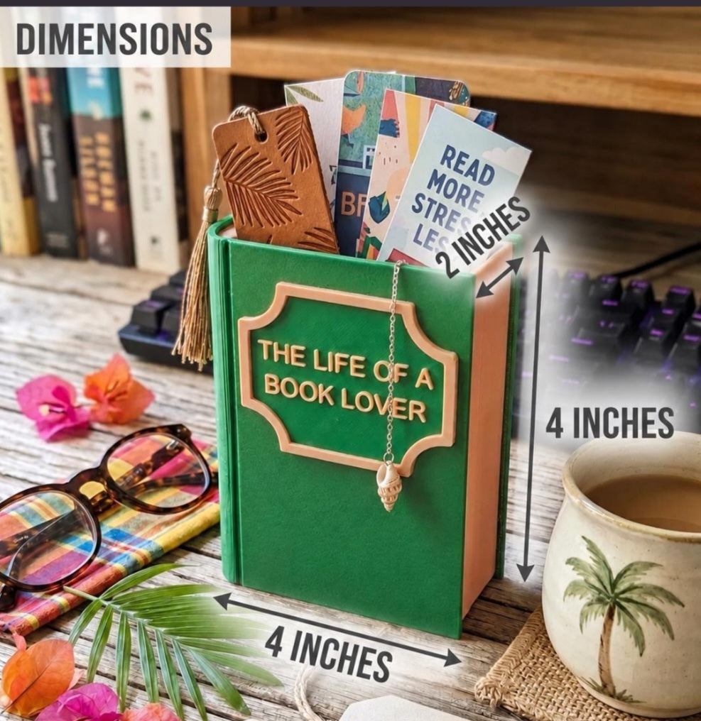 Book Shaped Bookmark Holder | 3D Printed Desk Decor, Reader Gift
