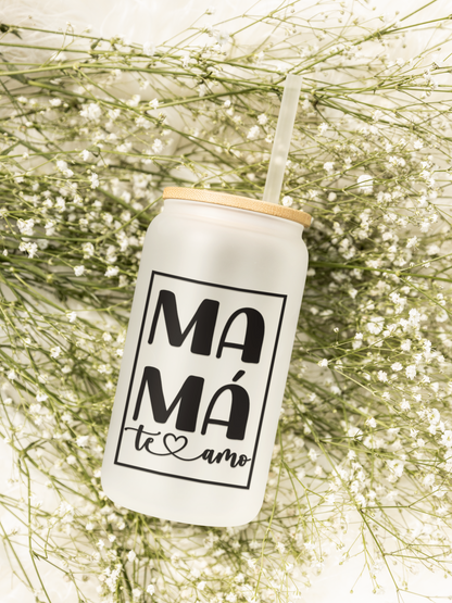 Mother Frosted Glass Can – 18 oz | Modern & Stylish Drinkware