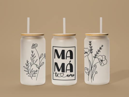 Mother Frosted Glass Can – 18 oz | Modern & Stylish Drinkware