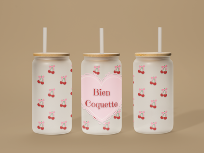 Coquete 18 oz glass can frosted