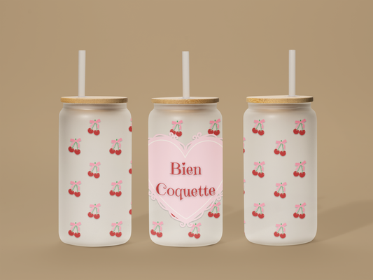 Coquete 18 oz glass can frosted