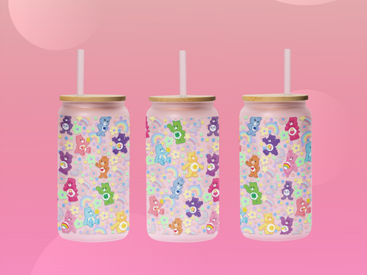 Beers glass can 18 oz frosted