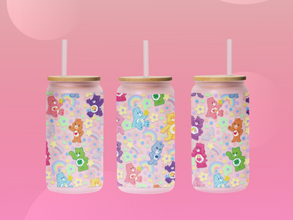 Beers glass can 18 oz frosted