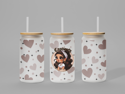 Glass Can Frosted 18 OZ (Zodiac Chicana)