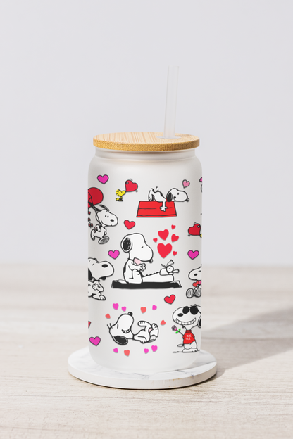 GoodSnooppy  | Glas Can 18 OZ | Best Friend | Frosted Glass