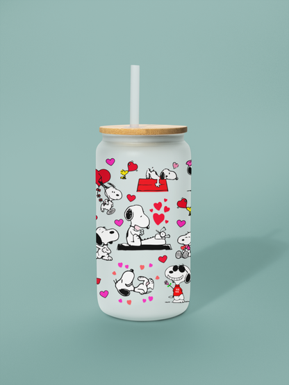 GoodSnooppy  | Glas Can 18 OZ | Best Friend | Frosted Glass