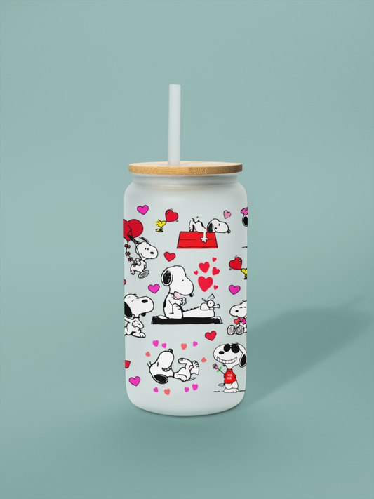 GoodSnooppy  | Glas Can 18 OZ | Best Friend | Frosted Glass