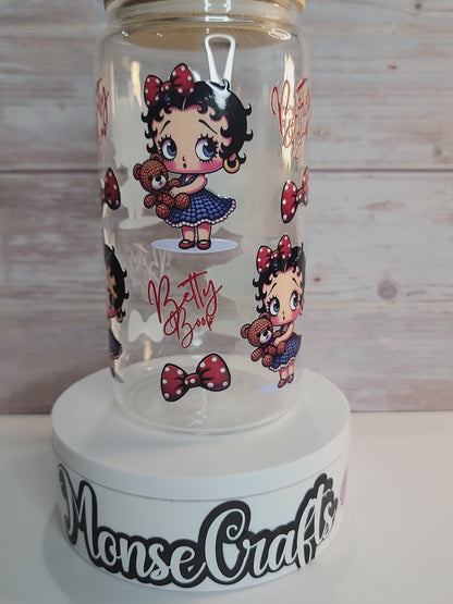 Beautiful Betty glass can 16 OZ | Prenasalized gift | perfect gift