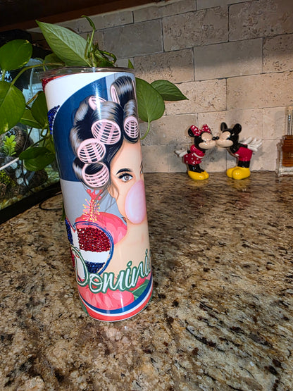 Dominican Girl Tumbler | Personalized Tumbler | Perfect Gift | 20oz skinny tumbler